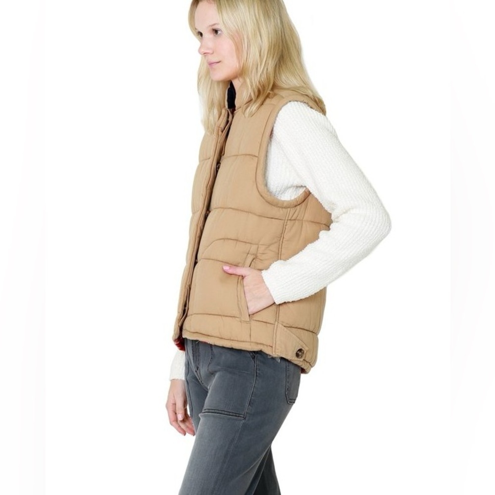 XIRENA Hunter Puffer Vest Size Small Tan Reversible Yucca Zip Up - Picture 13 of 17